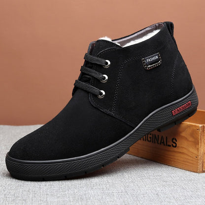 Autumn and winter padded black cotton shoes