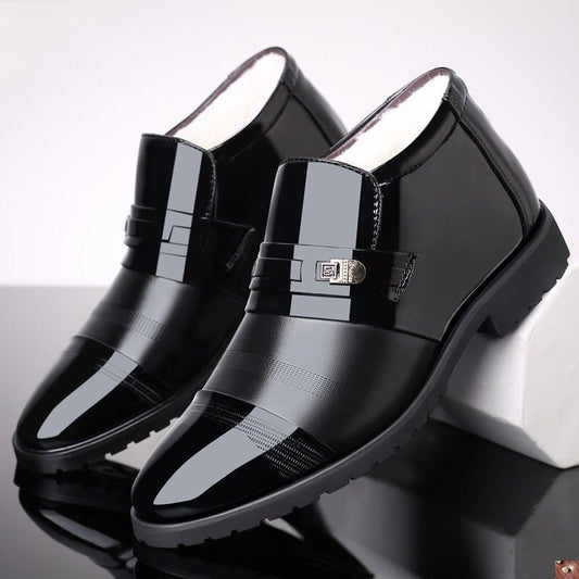 Fall and winter glossy business leather shoes