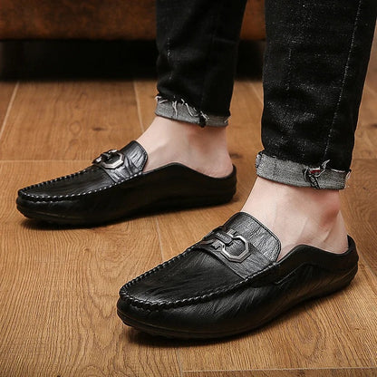 Men's slip-on lazy closed-toe half-slippers