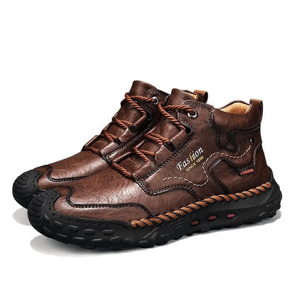 Men's Hand-Sewn Lace-Up Hiking Outdoor Boots