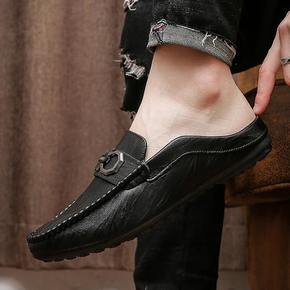 Men's slip-on lazy closed-toe half-slippers