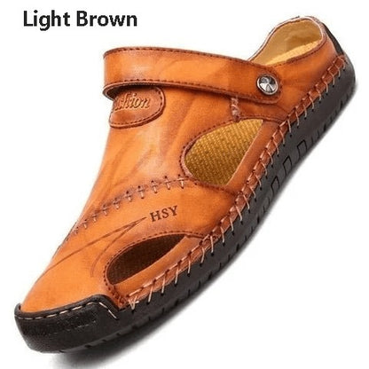 Large Size Soft Leather Men's Breathable Outdoor Sandals