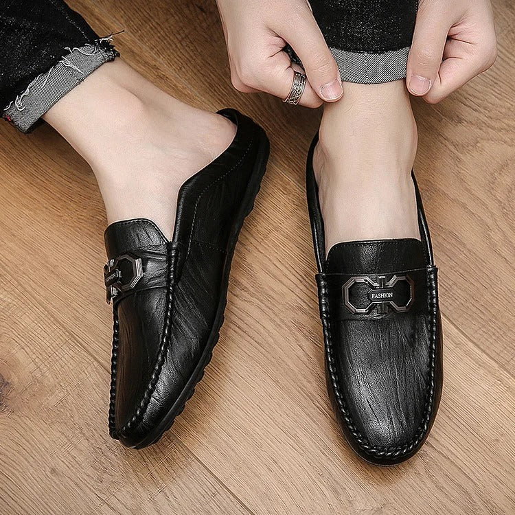 Men's slip-on lazy closed-toe half-slippers