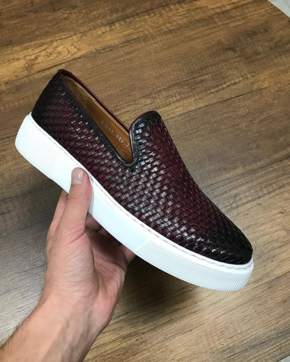 ✅High -quality Dedication✅Men's New Woven Genuine Leather Slip-on Casual Shoes