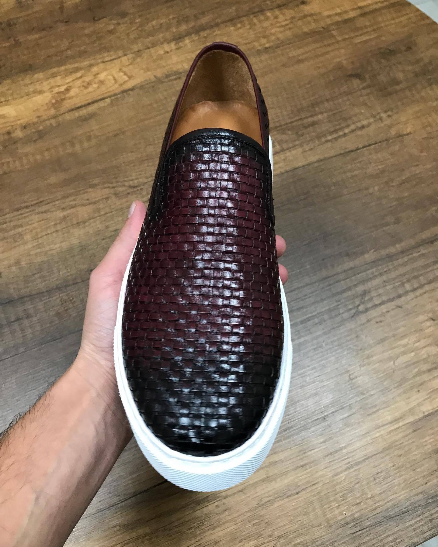 ✅High -quality Dedication✅Men's New Woven Genuine Leather Slip-on Casual Shoes