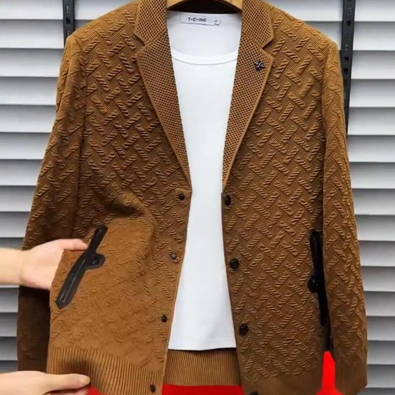 Knit Jacket with Suit Collar