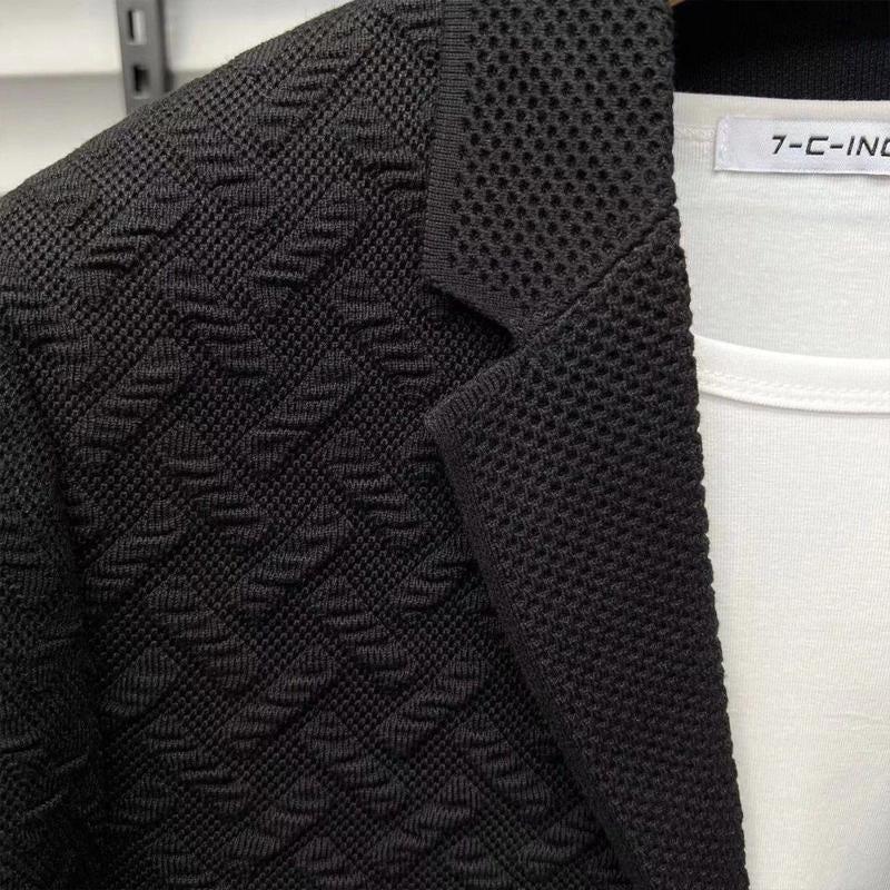 Knit Jacket with Suit Collar