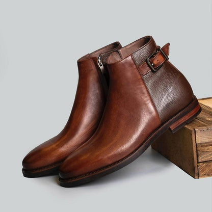 Gentleman's Martin Boots with High-Profile Side Zipper