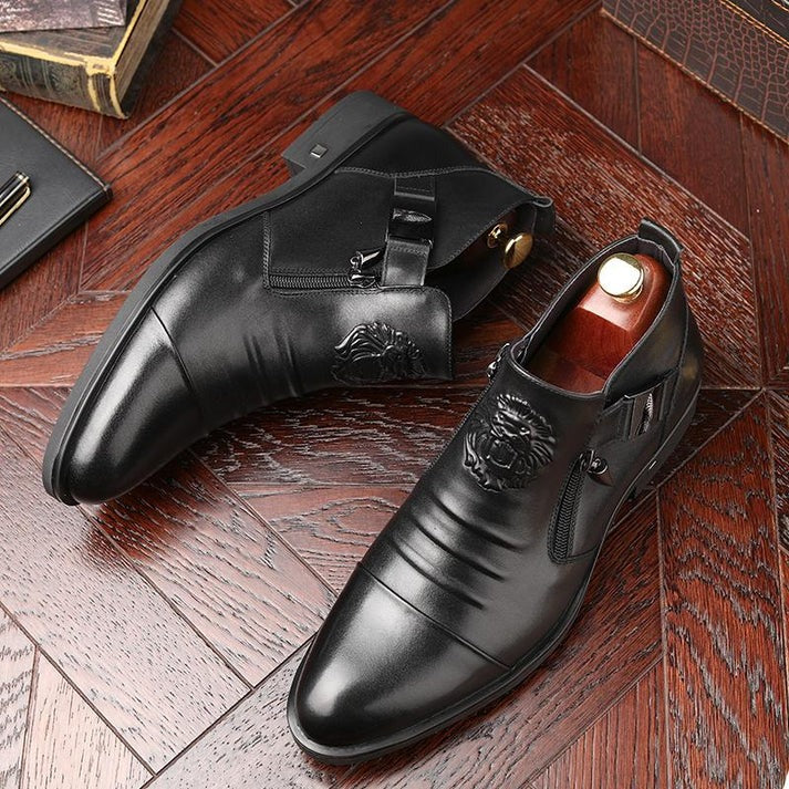 ✅High -quality Dedication✅Italian Hand-embossed Zipper Leather Boots