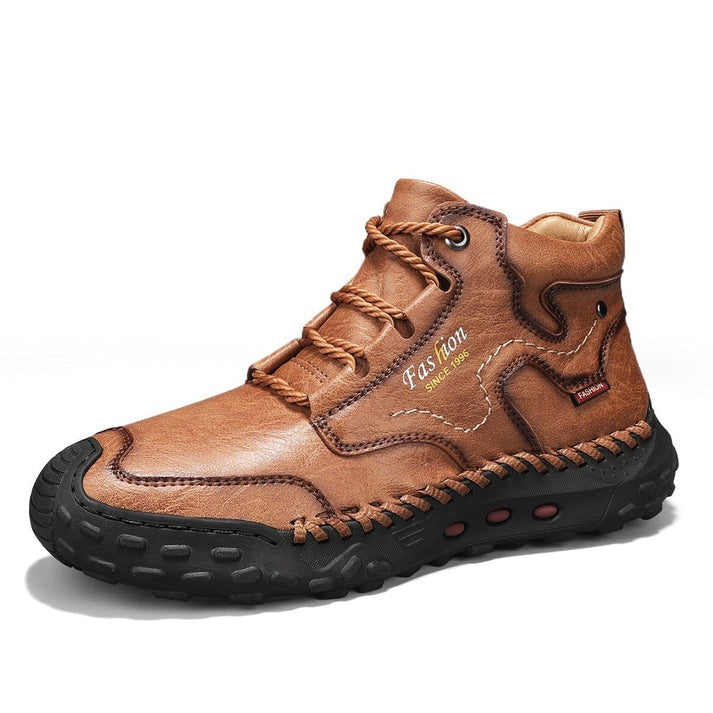 Men's Hand-Sewn Lace-Up Hiking Outdoor Boots