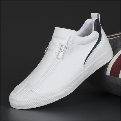 Leather waterproof zipper travel shoes