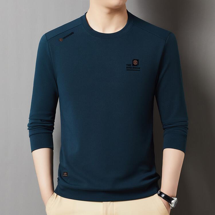 Men's Long Sleeved High-end Round Neck Casual Base Shirt