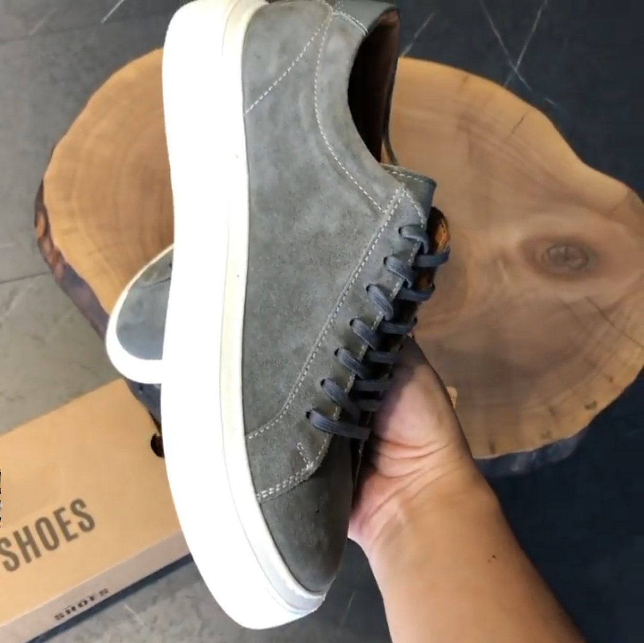 ✅High -quality Dedication✅Classic Men's Grey Suede Handmade Love